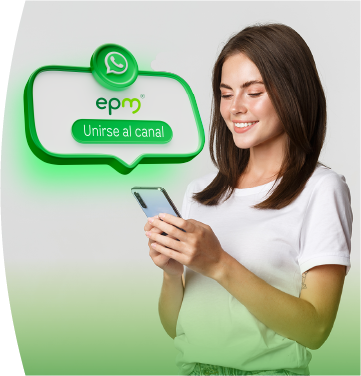 Mujer usuaria de epm ingresa a nuestros canales de difusión de whatsapp