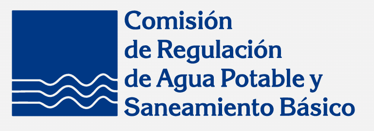 Comisión de Regulación de Agua Potable y Saneamiento Básico, el acceso a esta información está acompañado de el logo de la entidad 
