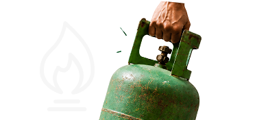 Mano sosteniendo una pipeta de gas verde
