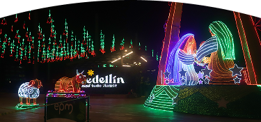 Fotografía del alumbrado navideño del pesebre