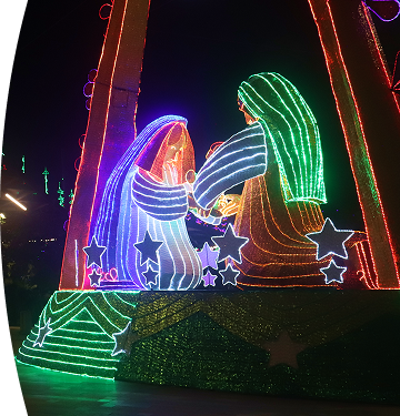 Fotografía del alumbrado navideño del pesebre