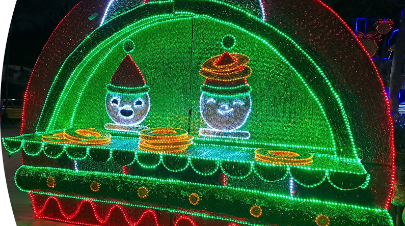 Fotografía del alumbrado navideño en el municipio de Carolina en Antioquia