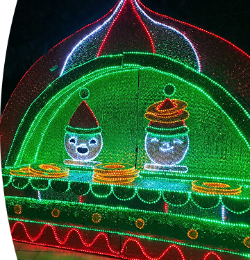 Fotografía del alumbrado navideño en el municipio de Carolina en Antioquia
