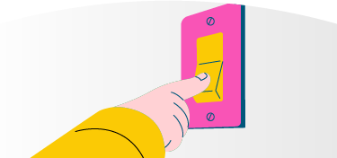 Ilustración de mano apagando un interruptor de energía, acompañado del texto "Juntos somos más fuertes que el fenómeno del niño" y el logo de grupo epm