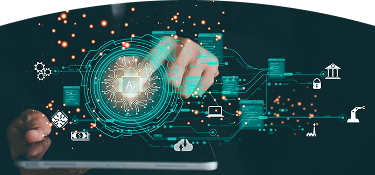 Representación digital de inteligencia artificial y automatización de procesos, asociada al nuevo centro de servicios globales del Grupo EPM.