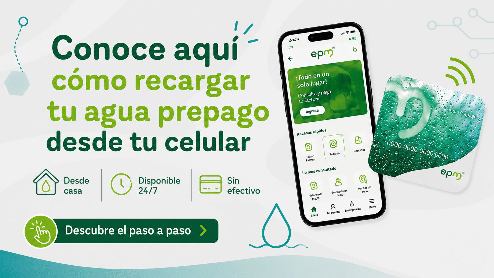 Conoce cómo recargar tu agua prepago desde tu celular
