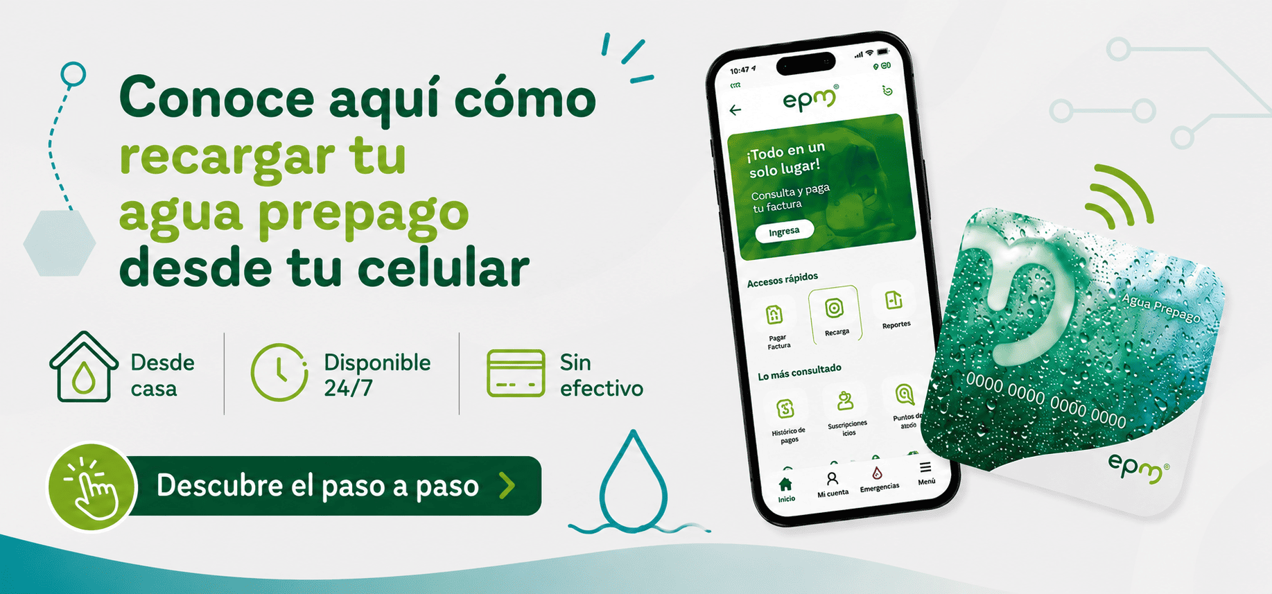 Conoce cómo recargar tu agua prepago desde tu celular