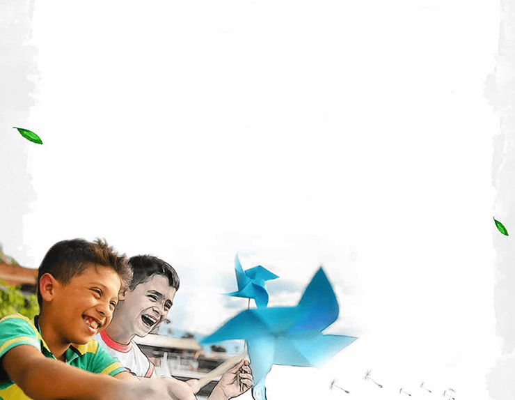 Cover of the 2015 sustainability report featuring a child playing and graphic elements.