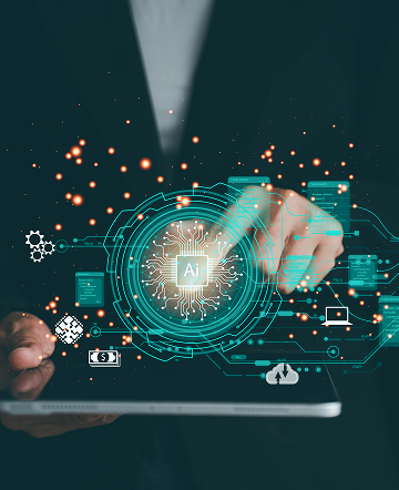 Representación digital de inteligencia artificial y automatización de procesos, asociada al nuevo centro de servicios globales del Grupo EPM.