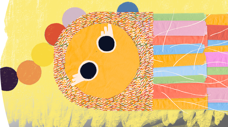 Ilustración de garabato acompañado del logo de la alcaldía de medellín