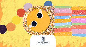 Ilustración de 2.° Festival del Libro Infantil de Medellín acompañado del logo de la alcaldía de medellín