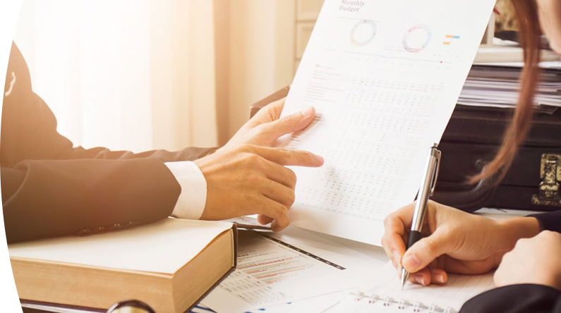 Businessman working with some papers