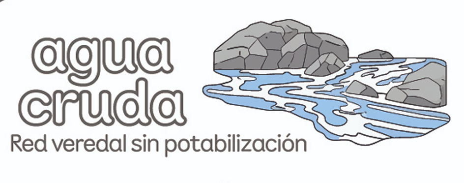 Agua cruda. Red veredal sin potabilización. Ilustración de río