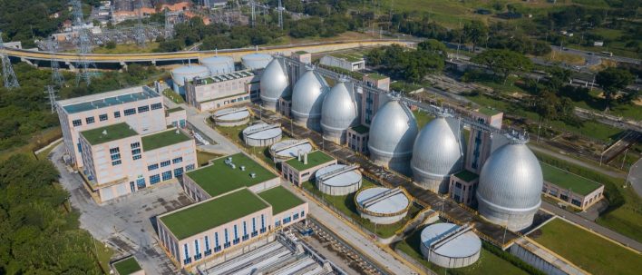 Fotografía aérea: Planta de tratamiento de aguas residuales no domésticas