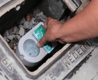 Imagen de un contador de agua de EPM