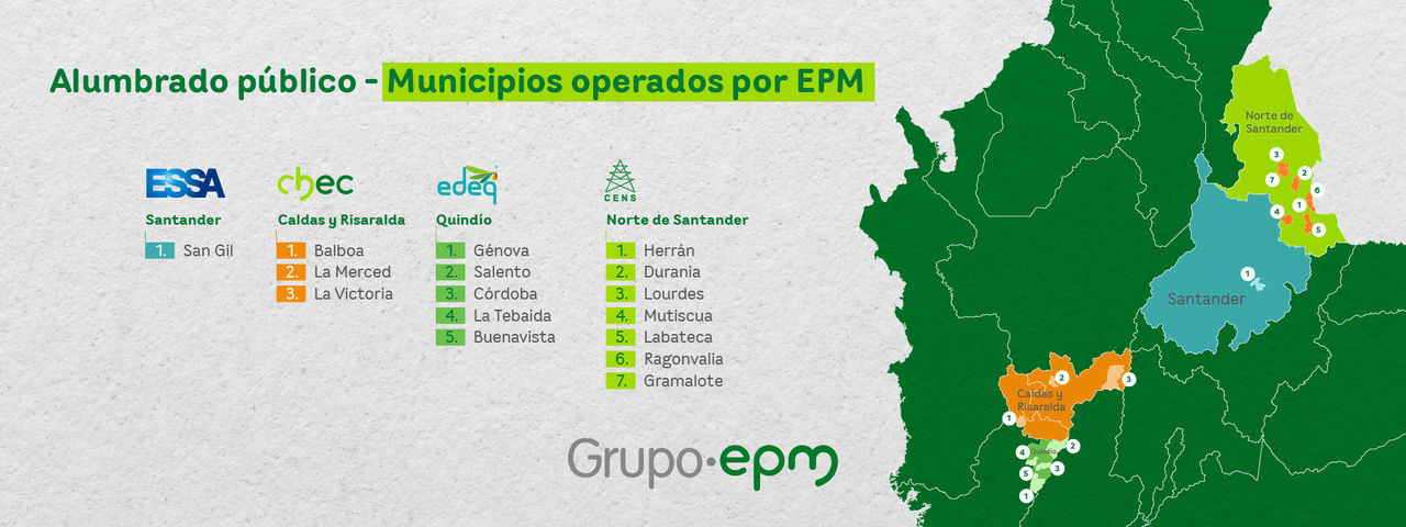 Mapa alumbrado público Filiales
