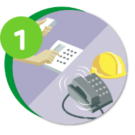 Ilustración de una persona llamando a un teléfono con un número uno por encima