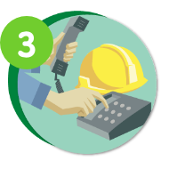 Ilustración de una persona usando un teléfono con un número 3 encima