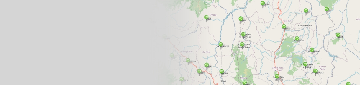 imagen de mapa de municipios con iconos de ubicación verdes