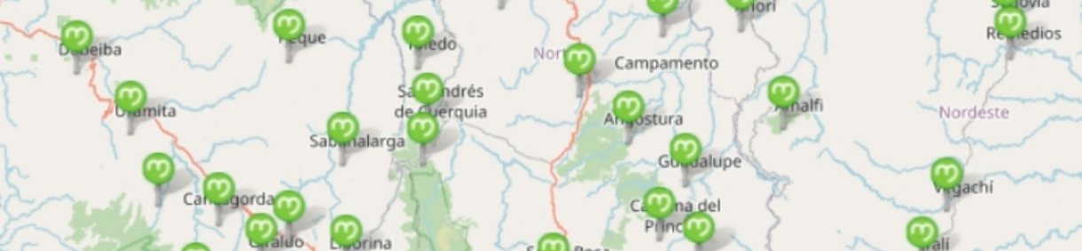 Mapa con marcadores de ubicación