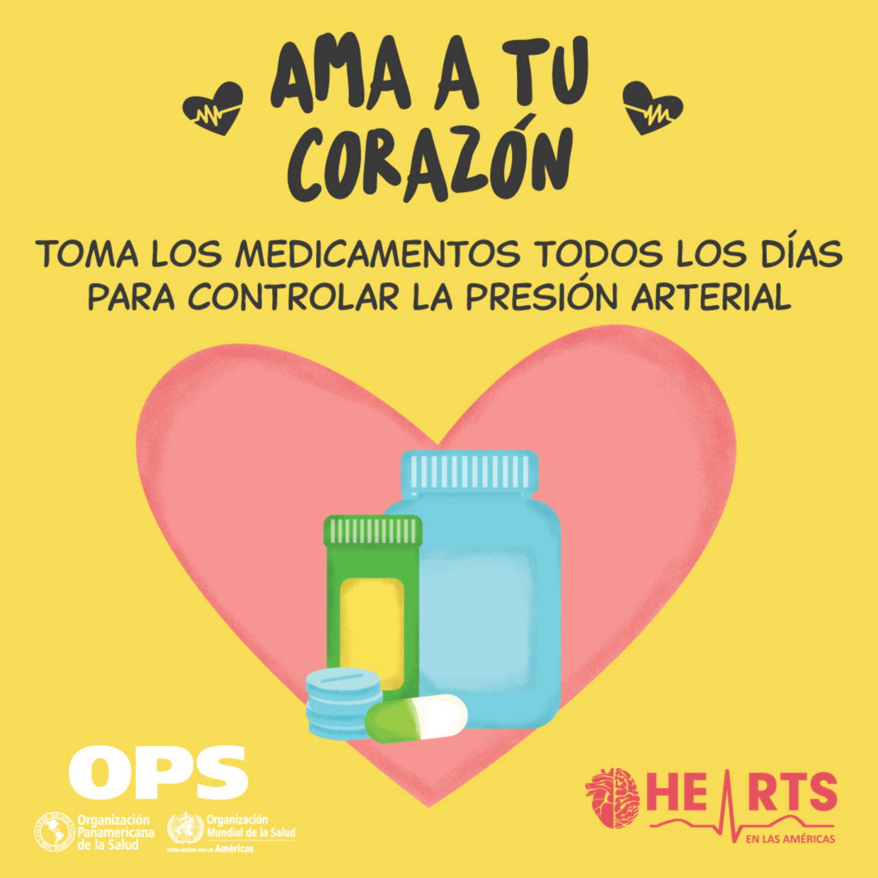 imagen que indica que es importante tomar los medicamentos para cuidar el corazón