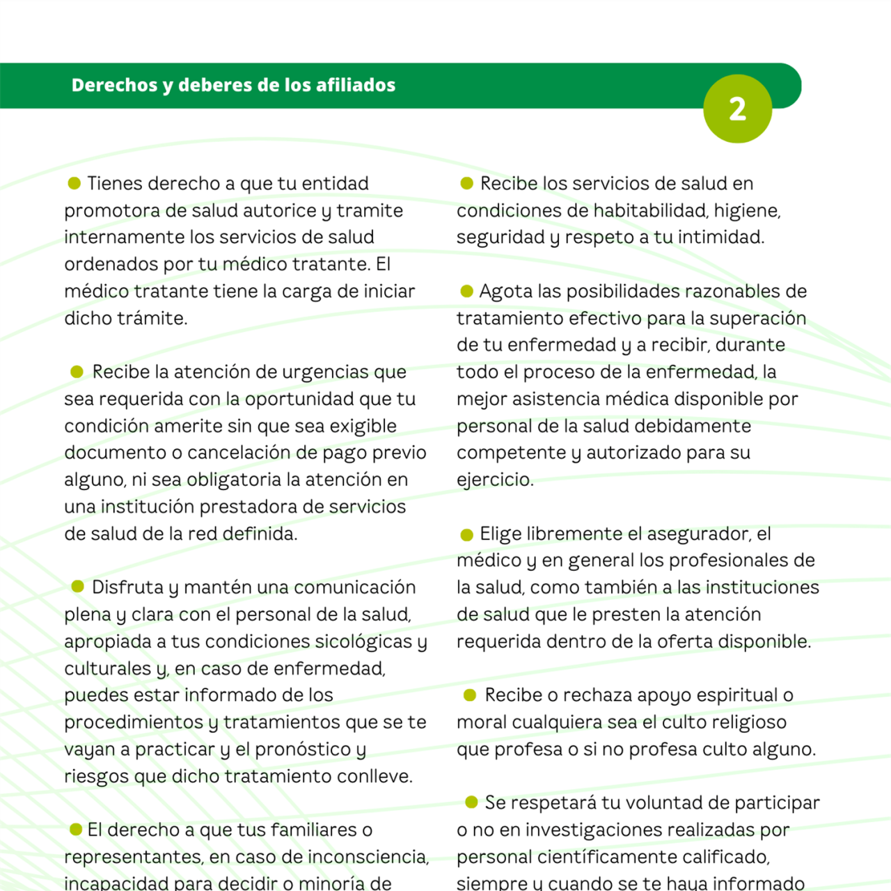 Derechos y deberes de los afiliados