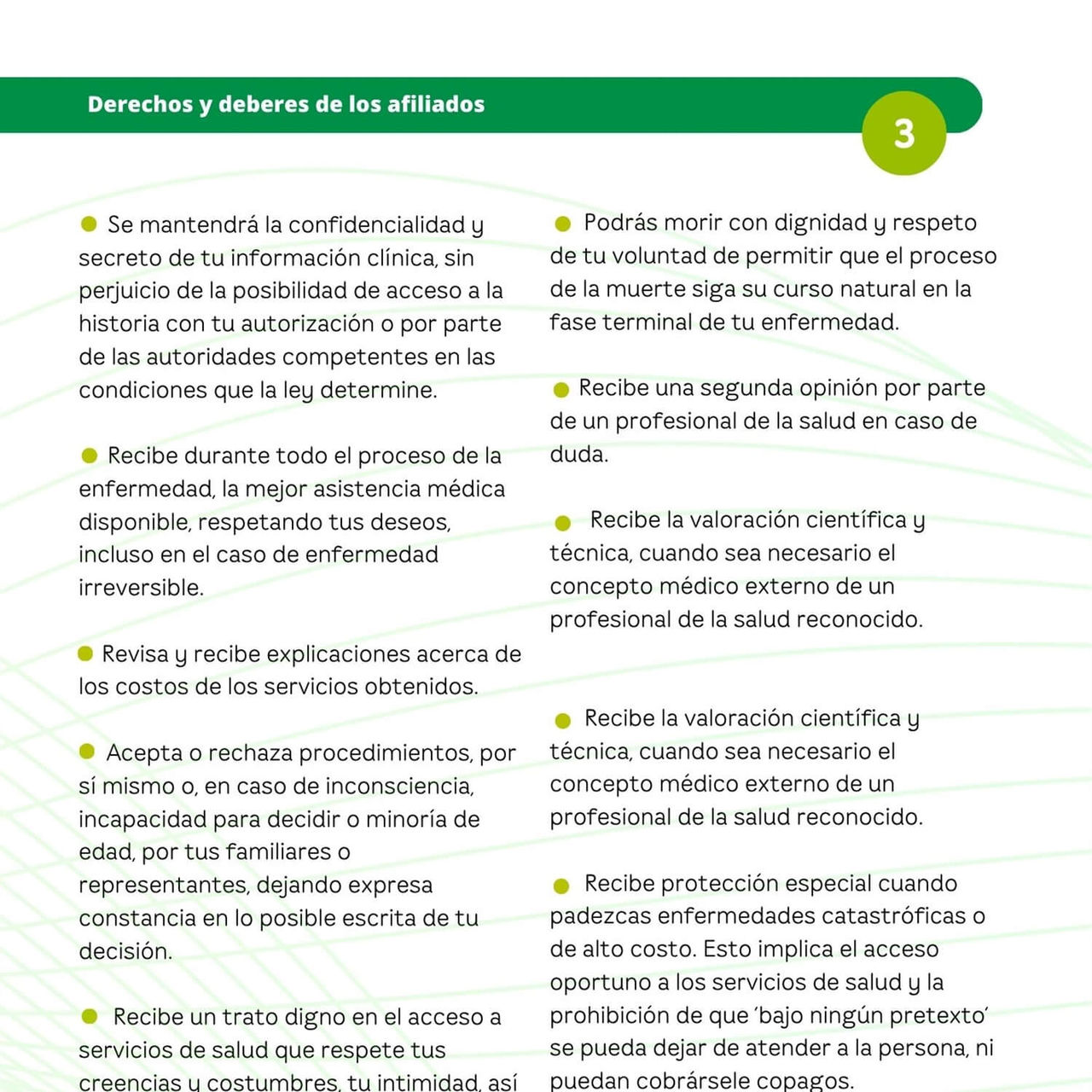 Derechos y deberes de los afiliados
