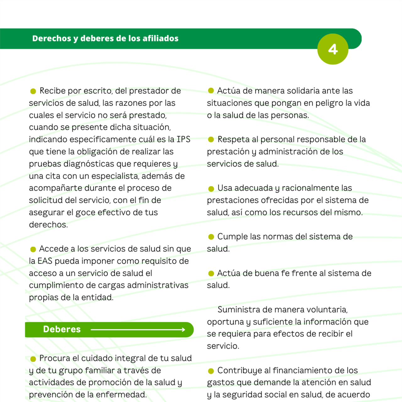 Derechos y deberes de los afiliados
