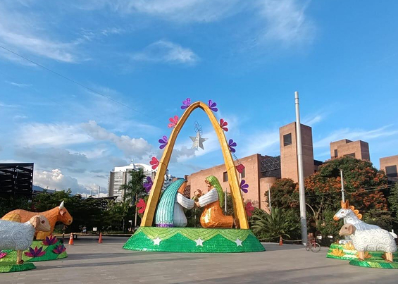 Alumbrado del pesebre tradicional colombiano