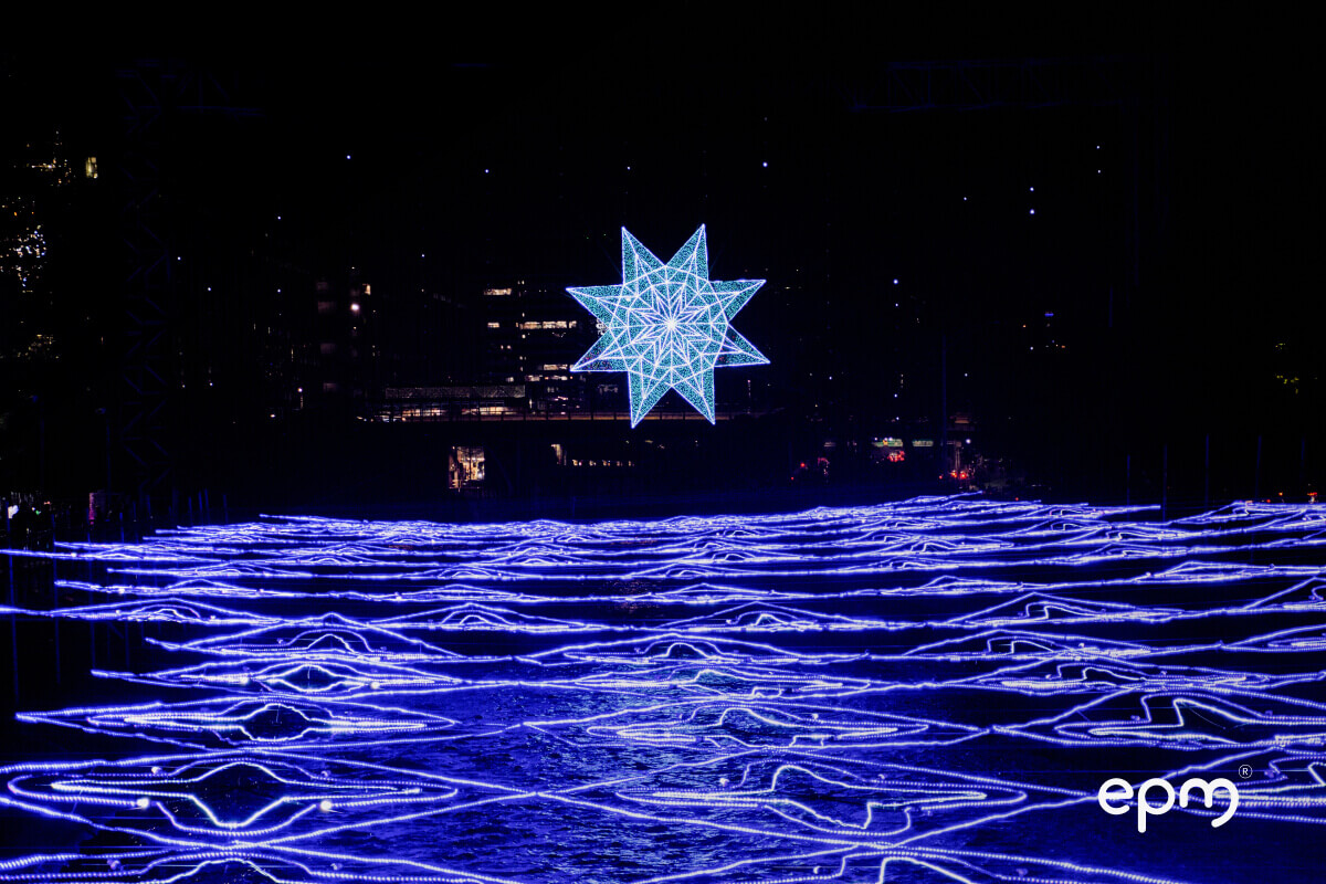 Fotografía Alumbrados Navideños con forma de estrella 