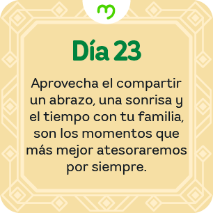 Mensaje calendario de adviento navideño