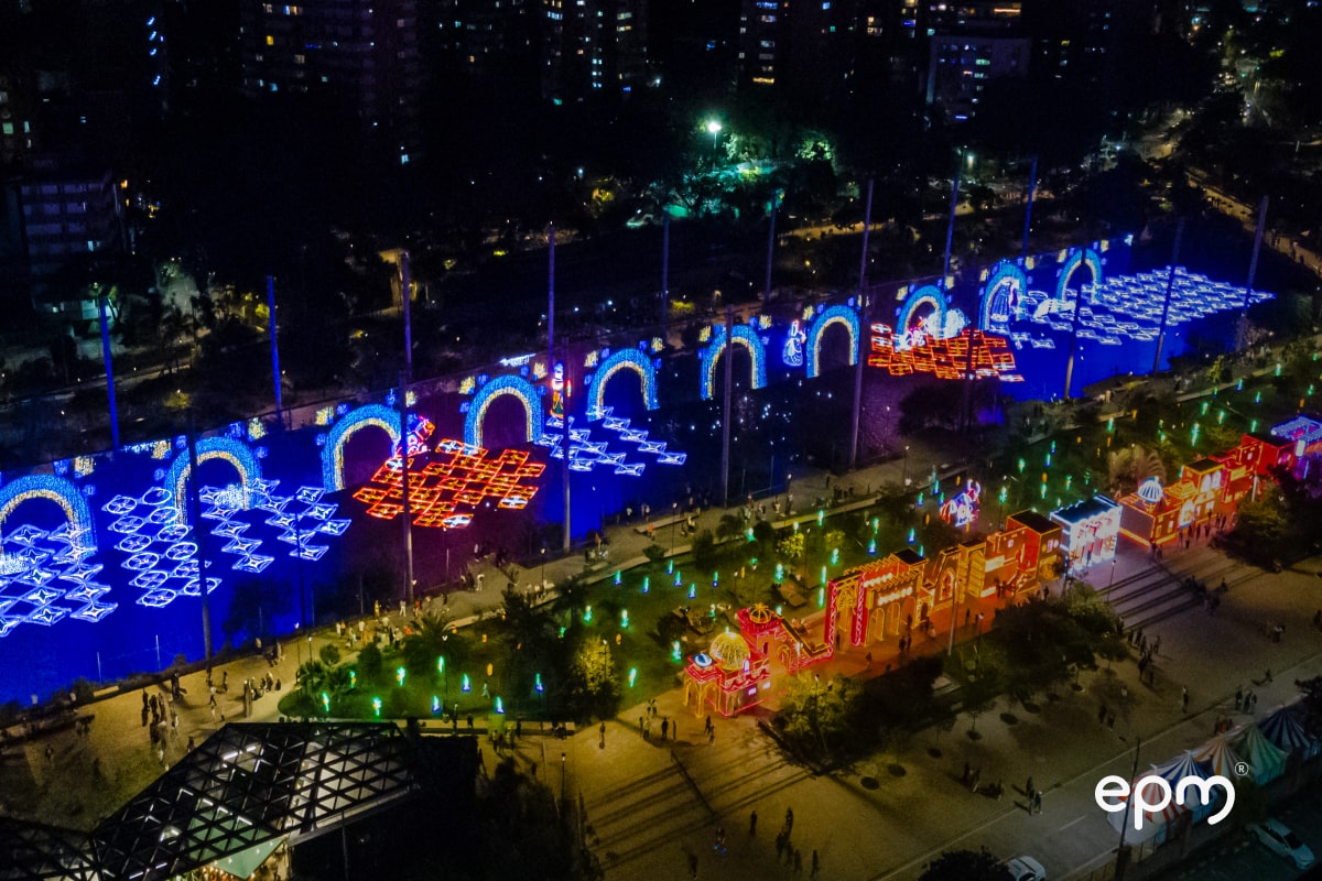 Alumbrados navideños de la estación número cuatro