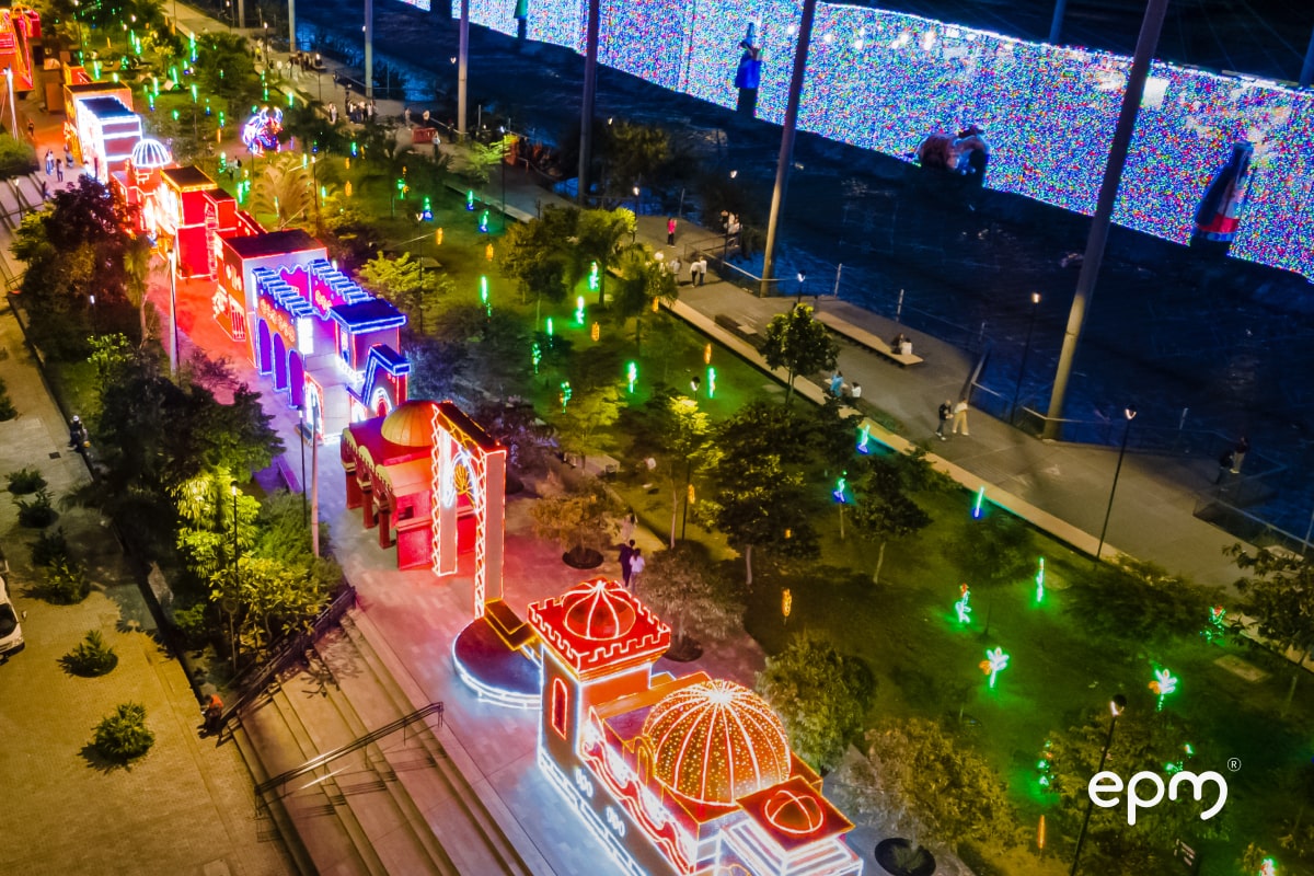 Alumbrados navideños de la estación número cuatro