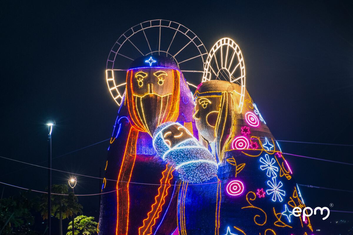 Figura navideña de María y José