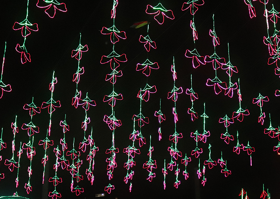 Alumbrado de flores colgantes