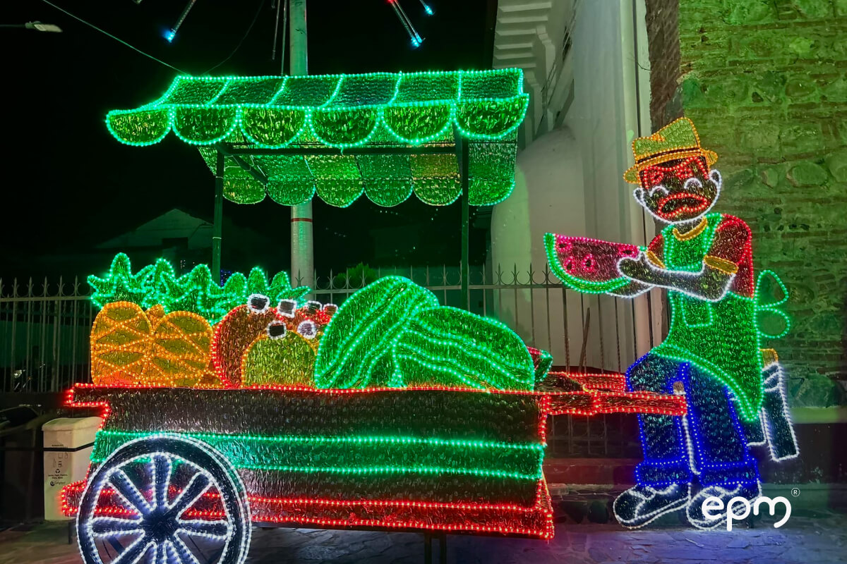 Fotografías de alumbrados navideños del municipio de Anzá