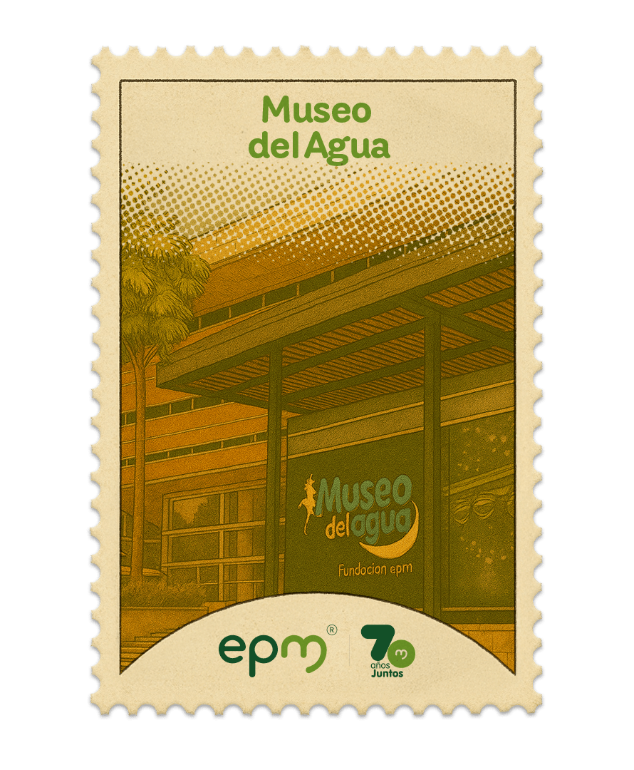 Estampilla de celebración 70 años Juntos epm: Museo del agua