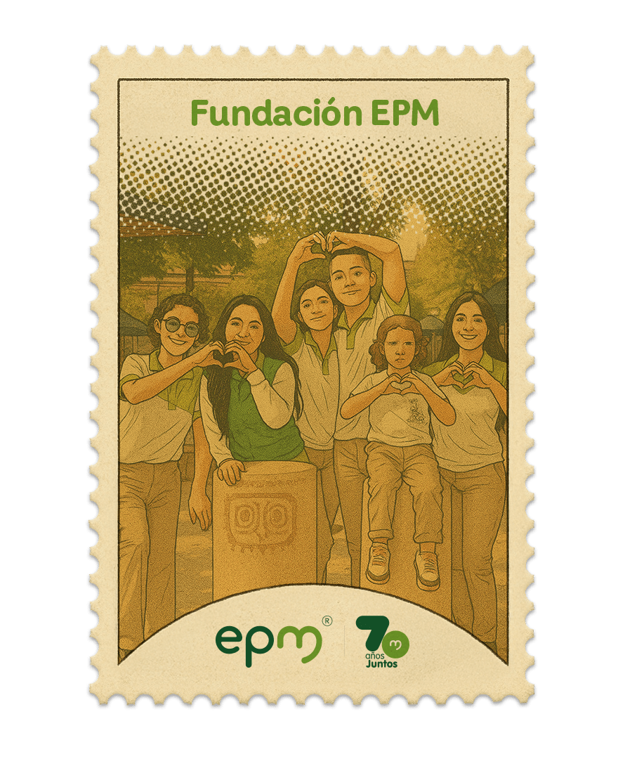 Estampilla de celebración 70 años Juntos epm: Fundación EPM