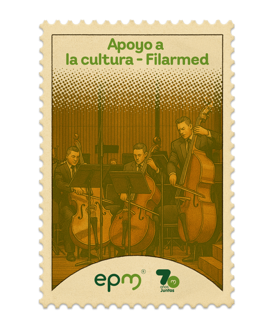 Estampilla de celebración 70 años Juntos epm: Filarmed