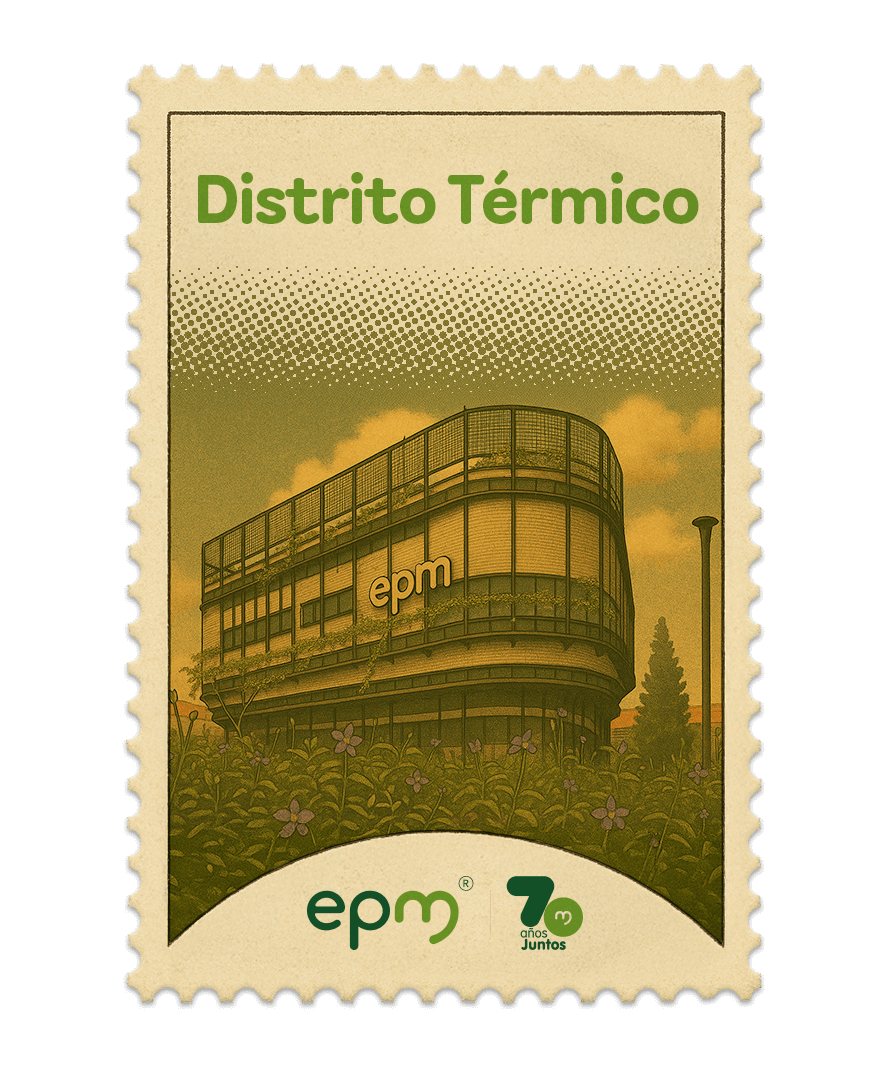 Estampilla de celebración 70 años Juntos epm: Distrito Térmico