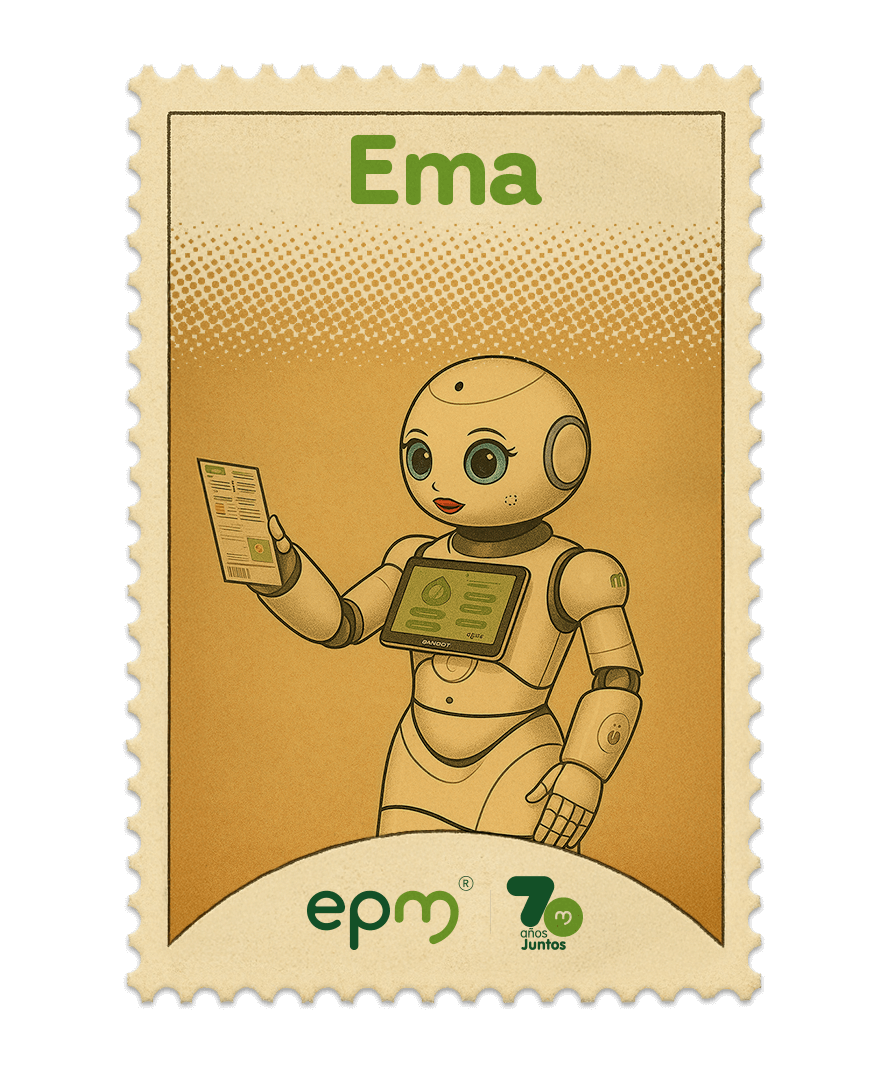Estampilla de celebración 70 años Juntos epm: EMA