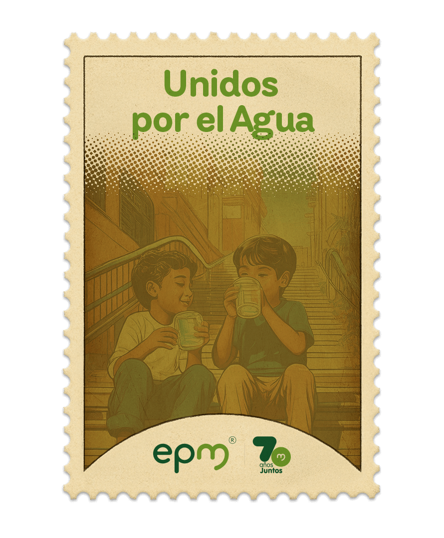 Estampilla de celebración 70 años Juntos epm: Unidos por el agua