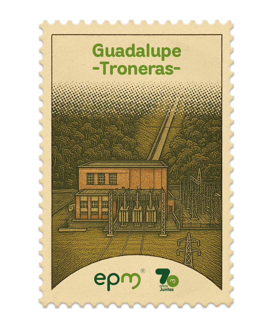 Estampilla de celebración 70 años Juntos epm: Guadalupe Troneras