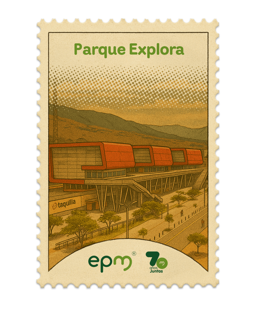 Estampilla de celebración 70 años Juntos epm: Apoyo a la ciencia y la educación, Parque Explora