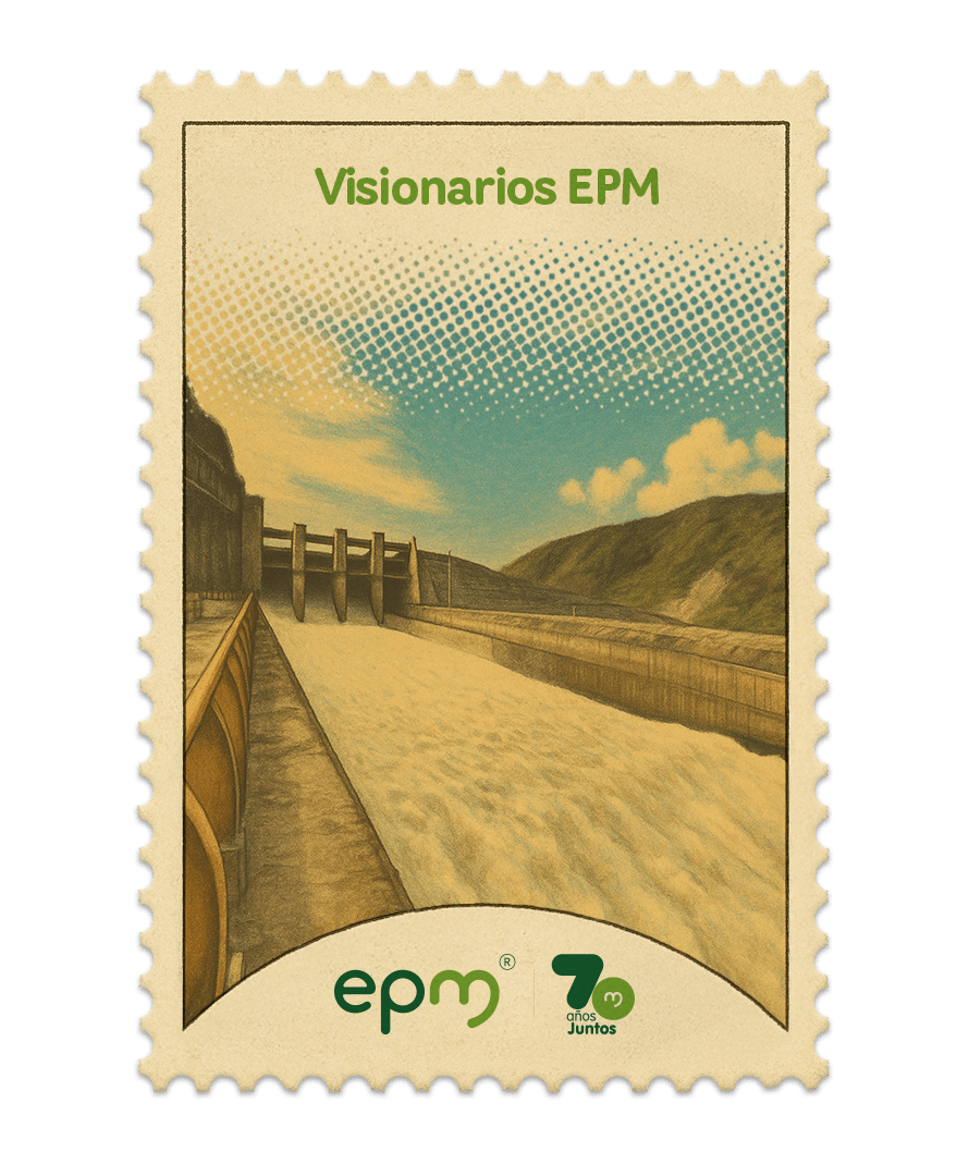 Estampilla de celebración 70 años Juntos epm: Visionarios EPM