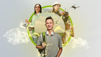 Imagen de jóvenes relacionados con ciencia, tecnología e innovación.