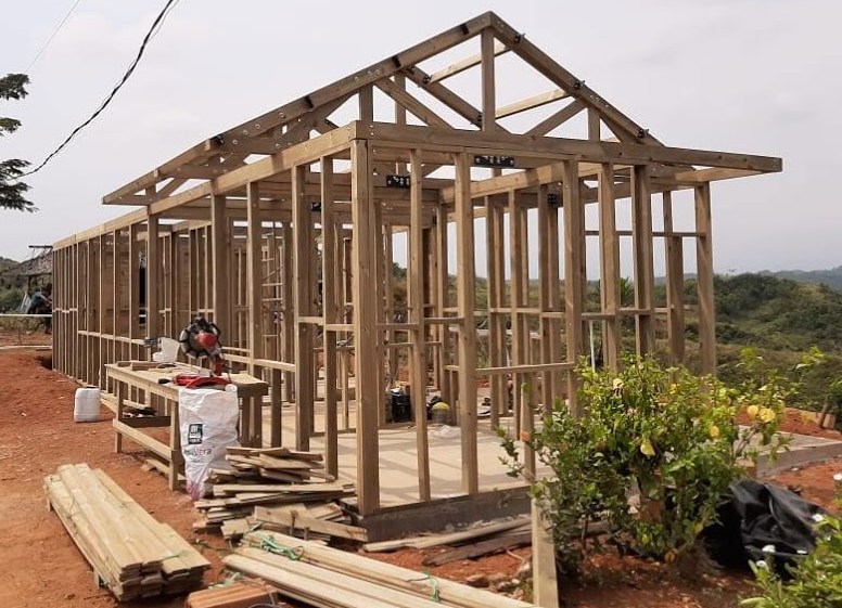 Construcción de casas en Carupia para la comunidad indígena