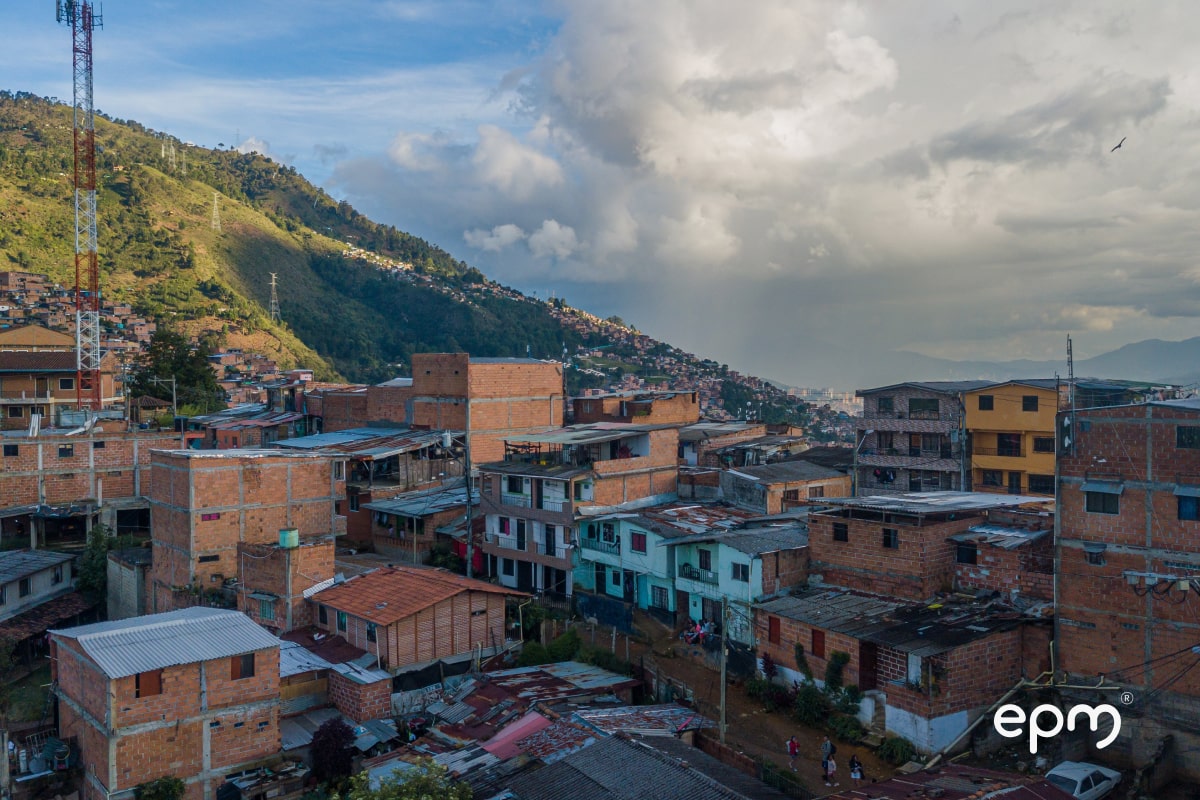 Fotografía aérea del barrio