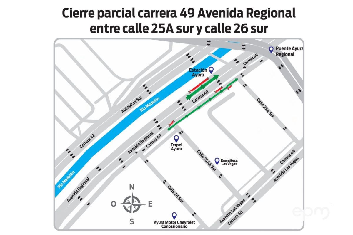 Cierres parciales en la Avenida Regional  por reposición del alcantarillado