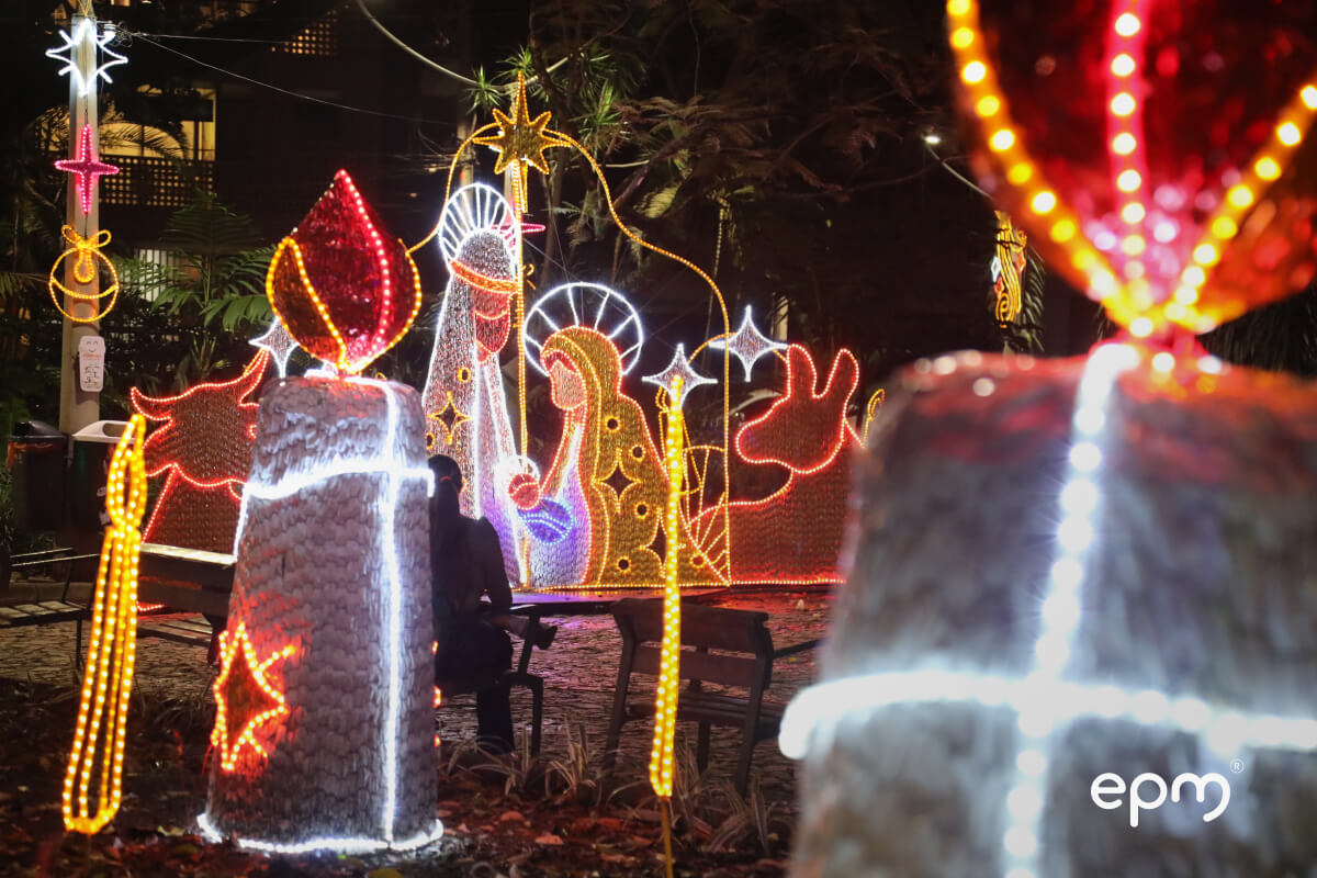 Fotografía de alumbrados navideños